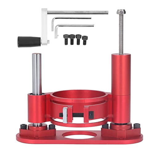 Adjustable Router Lift for Woodworking Universal Trimming Machine,Aluminum Under Lifting Table Router Base for Router Table Insert Base Plate with PerGar