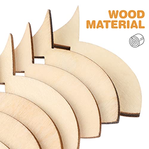 EXCEART 100 Pcs Fish Unfinished Wooden,Unfinished Wooden Fish Cutout,Fish Wood DIY Craft Cutout,Wooden Fish for Crafts,Fish Shapes Model for DIY EXCEART