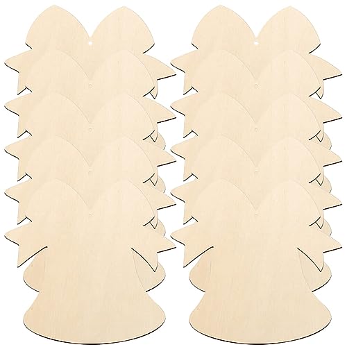 VOSAREA 10pcs Toy Unfinished Wooden Chips Delicate Xmas Pendant Xmas Drawing Pendants Unpainted Xmas Pendants Christmas Wooden Ornaments Unfinished VOSAREA