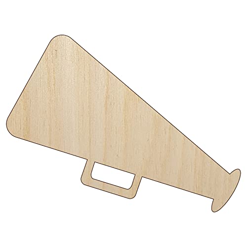 Megaphone Bullhorn Coach Cheerleading Unfinished Wood Shape Piece Cutout for DIY Craft Projects - 1/4 Inch Thick - 6.25 Inch Size Sniggle Sloth