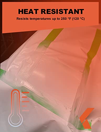 KREFINISH Painters Tape for Car Paint Green No Residue Automotive Masking Tape for Automotive Paint - Heat Resistant for Paint Booth, 0.7 Inches x 60 KREFINISH