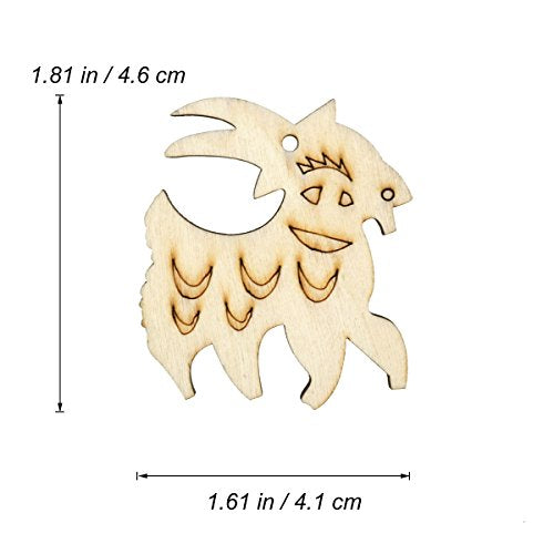 SUPVOX 10Pcs Unfinished Wood Cutout Wooden Goat Shape Natural Wood Pieces for DIY Arts Crafts Projects SUPVOX