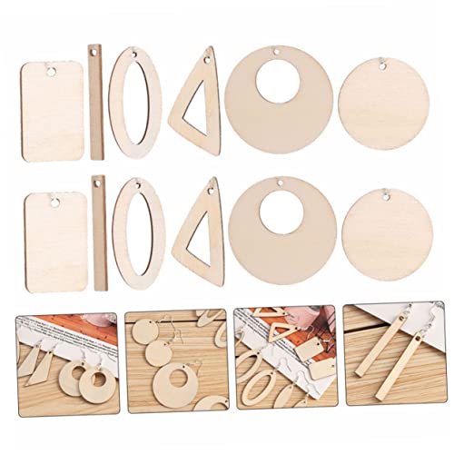KALLORY 60pcs DIY Earrings Wood Earring Base Dangle Earrings Wood Charms Natural Wood Pendants Earring Making Supplies Kit Unfinished Natural Wood KALLORY