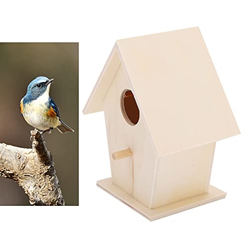 Wooden Bird House, DIY Bird Feeder Houses Unfinished Birdhouse Decorative for Decorations Indoors Gardens(Single Layer No. 3) Zerodis