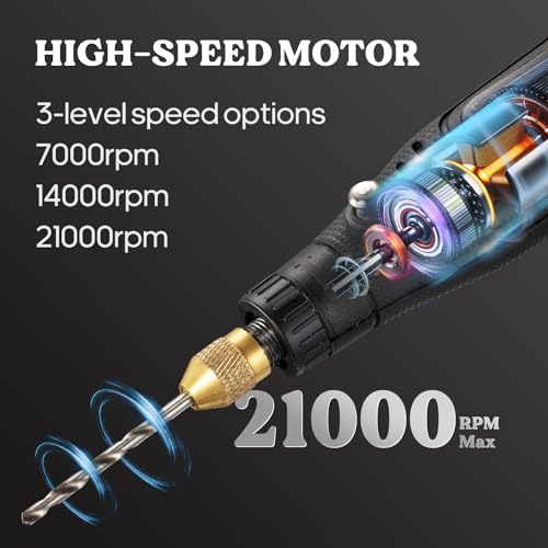 LET'S RESIN Cordless Resin Drill,3-speed Adjustment &Rechargeable Jewelry Drill with Deburring Tool&19Pcs Accessories,Multi-Purpose Hand Drill Resin LET'S RESIN