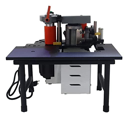 PreAsion 110V Woodworking Edge Banding Gluing Machine Woodworking Edge Banding Machine Edge Bander Double-Sided Glue Speed Adjustable Thickness PreAsion