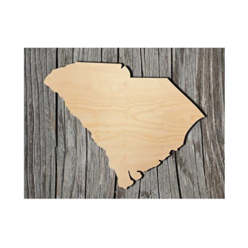South Carolina State Wood Craft,Unfinished Wooden Cutout Art,DIY Wood Sign, Inspirational Farmhouse Wall Plaque,Rustic Home Decor for Home Bedroom Arupkeer
