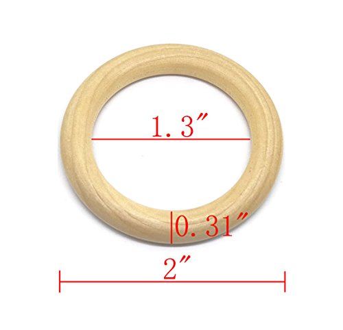 PENTA ANGEL 20Pcs Natural Wood Rings 2Inch (50mm) PENTA ANGEL