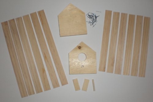 Wood Bird House Kit Complete with Nails HAMMOND TOYS