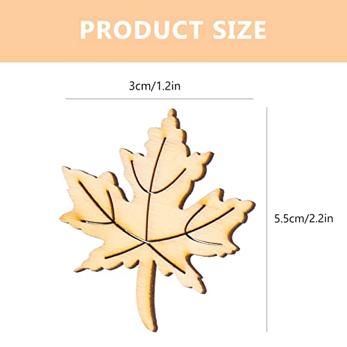 Amosfun 20PCS Wooden Maple Leaves Cutout Wood Slices Hollow Out Wood Pieces Crafts for DIY Crafting Ornament Decoration (Burlywood) Amosfun