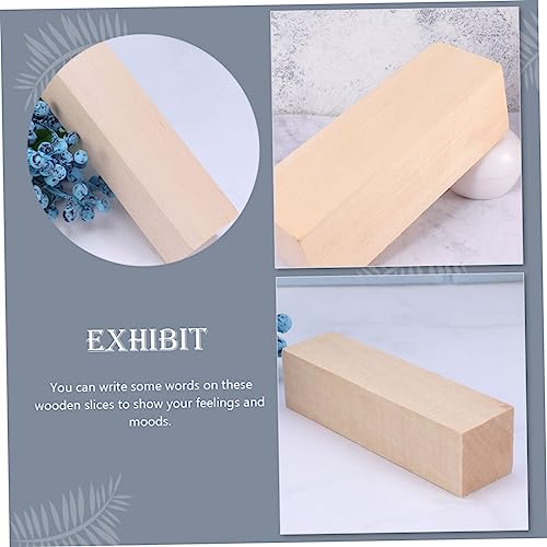 VILLCASE 10 Pcs Carved Wooden Strips Wood Decor Wooden Building Blocks Wood Carving Blocks Wood Blank Blocks Basswood Carving kit Unfinished Craft VILLCASE