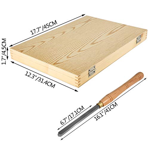 Mophorn Lathe Chisel 8 Piece Wood Lathe Chisel Cutting Carving HSS Steel Blades Wood Turning Tools Lathe Chisel Set Wooden Case for Storage for Wood Mophorn