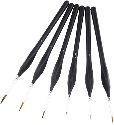 Pixiss Paint Brush Cleaner and Restorer, 4 Ounce Bottle - Small Paint Miniature Brushes Fine Tip 6pc Paintbrushes Set for Model Craft Warhammer GRAS Art Bundles