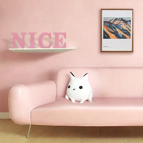 WOODOUNAI 4 Inch Pink Wood Letters Unfinished Wood Letters for Wall Decor Decorative Standing Letters Slices Sign Board Decoration for Craft Home woodounai