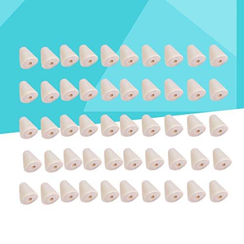 HEALLILY Natural Wood Beads Cone Shaped Beads Wooden Loose Spacer Beads for DIY Craft Handmade Jewelry Accessories 50Pcs HEALLILY
