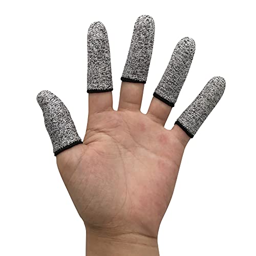 QISLOA 12 PCS Cut Resistant Finger Cots Protector Finger Sleeve Protectors Reusable Finger Covers Finger Protection Cots for Kitchen, Work, QISLOA