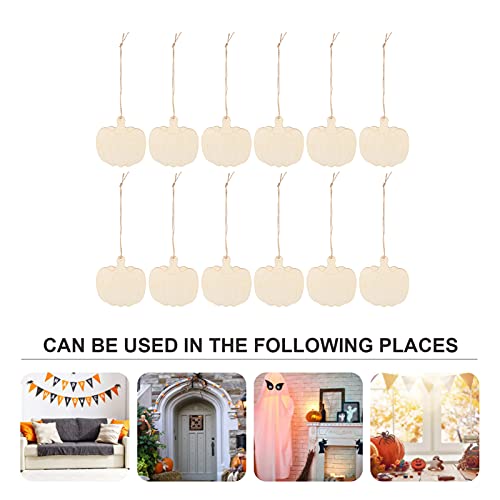 Sewroro 30pcs Wooden DIY Pumpkin Unfinished Wood Craft Cutout Blank Pumpkin for Halloween Fall Thanksgiving Party DIY Craft Decoration Supplies Sewroro
