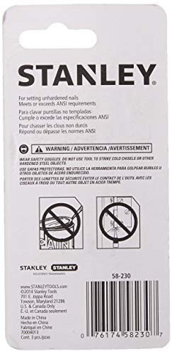 STANLEY Nail Setter, Steel, 3-Piece (58-230) Stanley