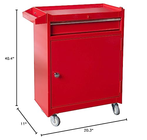 ROAD DAWG Torin Rolling Garage Workshop Organizer: Detachable 4 Drawer Tool Chest with Large Storage Cabinet and Adjustable Shelf, 20.3" l x 11" w x ROAD DAWG