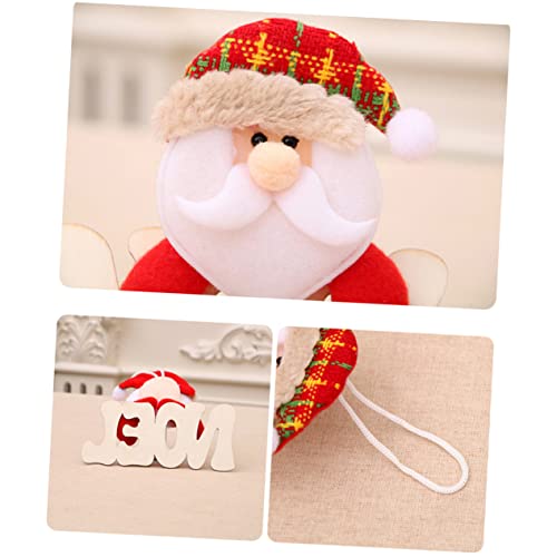 Anneome 4 Pcs Christmas Tree Hanging Pendant Unfinished Wooden Ornaments Christmas Hanging Pendant Letter a Ornament Santa Claus Accessories Anneome