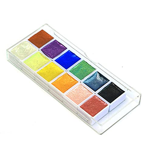 Emooqi Watercolor Paint Set, 12 Colors Metallic Watercolor Paint Set,Great for Painting Emooqi