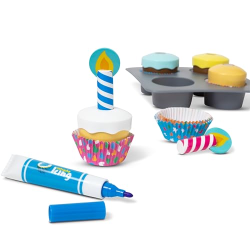 Melissa & Doug Bake and Decorate Wooden Cupcake Play Food Set Melissa & Doug