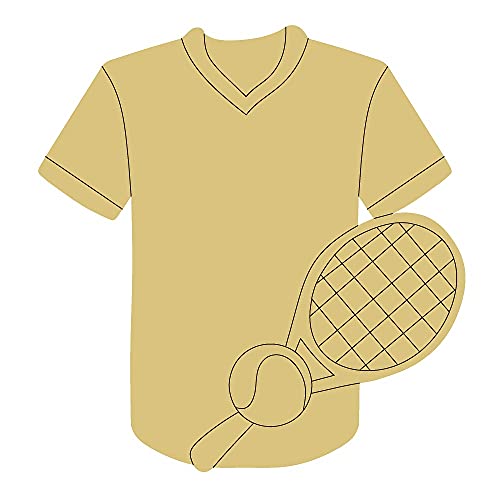 Jersey Design by Lines Cutout Unfinished Wood Sports Theme Sports Team Door Hanger Favorite Player MDF Shaped Canvas Style 5 Art 3 (24") Diverse Woodworking