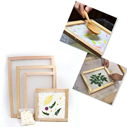 Worown A5 Size Paper Making Screen, Natural Wooden PaperMaking Mould, 7.5 x 10 inch Wooden Paper Making Frame for DIY Paper Craft and Dried Flower Worown