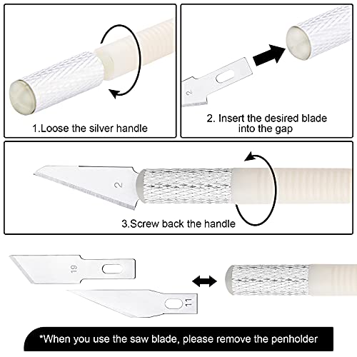2 Sets Mini Hobby Saw Blades Tools Include 1 Set Mini Hand Hobby Saw Model Tools and 1 Set Precision Cutter Craft Kit Modelling Knife DIY Razor Saw Honoson