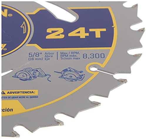 IRWIN Tools MARATHON Carbide Corded Circular Saw Blade, 7 1/4-inch, 24T (24030) IRWIN