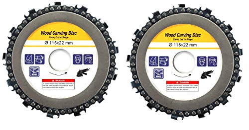 BlueNatHxRPR 4.5"/115mm Chainsaw Grinder Wheel Grinder Wood Carving Disc Wood Carving Disc 7/8" Arbor 13 Teeth 2 Pack BlueNatHxRPR