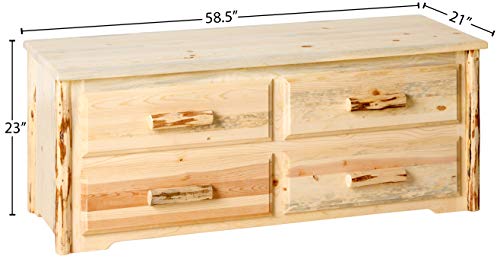 Montana Woodworks Sitting Chest - 4 Drawer Unfinished Montana Woodworks