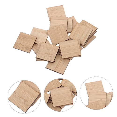 MAGICLULU 25pcs Hand Painted Bamboo Unfinished Triangle Discs Unfinished Wood Board - Slices Wood Rectangles Crafts DIY Wood Squares for Crafts Kids MAGICLULU