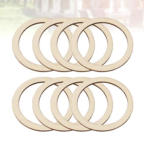 Ciieeo 50pcs Wreath Frames Unfinished Wood Pieces Rings Shape Round Wood Linking Rings Wooden Pieces for Floral Craft DIY Craft Making Ciieeo