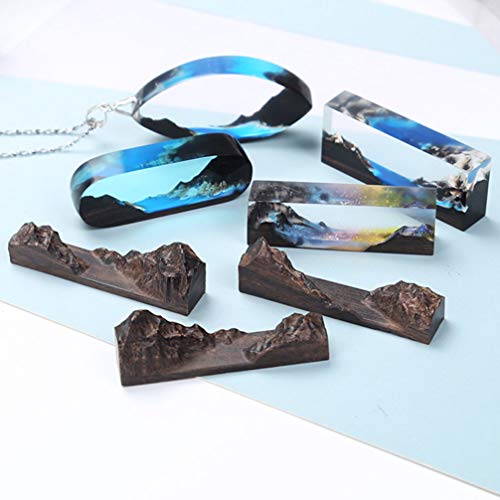 Couple Gifts Couple Gifts DIY Gift 5pcs Wooden Pieces for Epoxy Resin Crafts Natural Unfinished Wood Landscape for DIY Jewelry Making Pendant EXCEART