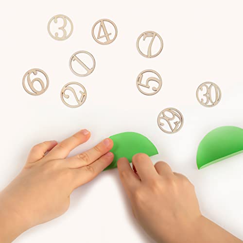 Amosfun 1-30 Wood Number Shape Pieces Embellishment Unfinished Wood Cutouts Ornament for DIY Crafting Ornament Home Decorations 30pcs Amosfun
