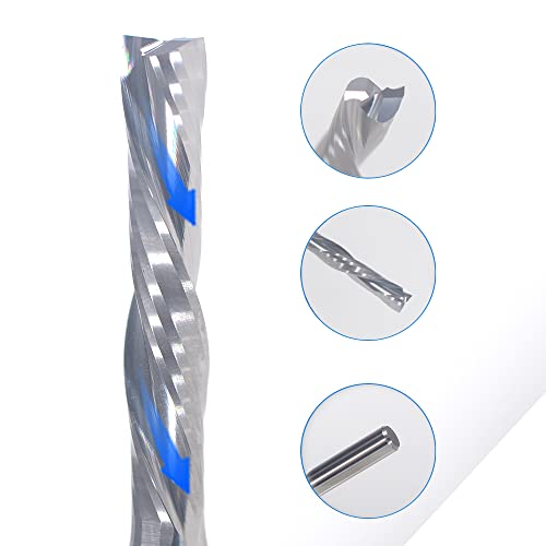Hozly Downcut Bit 1/8" Shank Down Cut Spiral CNC Router Bits End Mill Tungsten Carbide Milling Cutter Set 5 Pack HOZLY