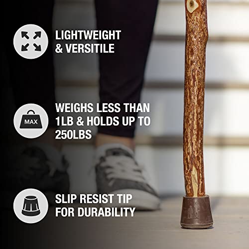 Brazos Rustic Wood Walking Stick, Twisted Sassafras, Traditional Style Handle, for Men & Women, Made in the USA, 48" Brazos