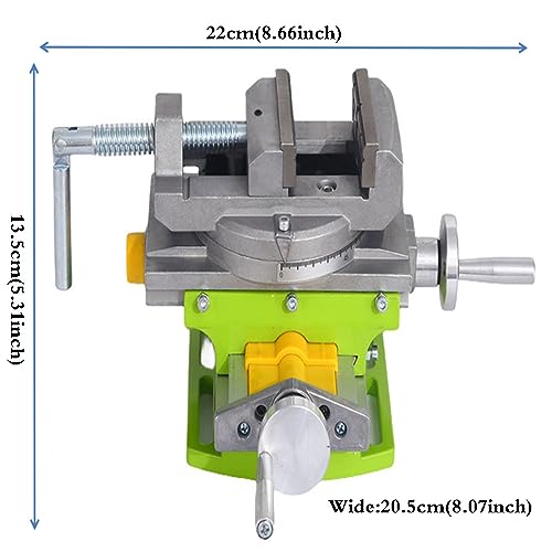 BACHIN Rotary Table 90 ° 3" Cross Slide Drill Press Vise Horizontal Precision Milling Drilling Machine Vernier Reading Milling Drilling Boring BACHIN