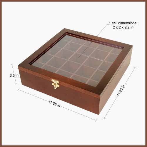 SmartyRocks Adjustable Rock Display Case - Rock Collection Box with Fabric Bed for Rock and Mineral Display - Dark-Finish Shadow Box with Shelves for SmartyRocks