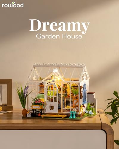 Rowood Wooden Dollhouse DIY Miniature House Kit,Tiny House Kits to Build to Live in,Mayberry Street Craft Model Kits for Adults with LED,Birthday RoWood