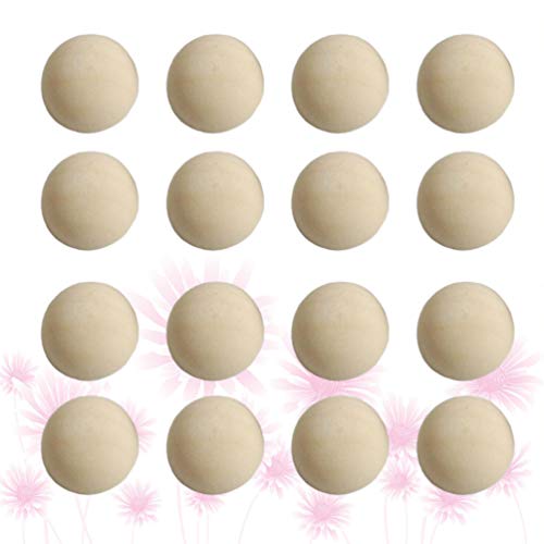 SUPVOX 100pcs Split Wood Balls Unfinished Half Wooden Balls to Paint DIY Christmas Ornament Crafts 15mm SUPVOX