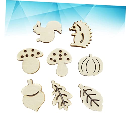 VOSAREA 50pcs Pieces Unfinished Wooden Animal Figures Blank Wood Chips Unfinished Wooden Cutouts Hanging Ornaments Blank Wooden Slices Accessories VOSAREA