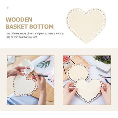 STOBOK 4pcs Wooden Basket Bottoms for Knitting Wooden Basket Bottom Basket Bottom for Crochet for Crochet Unfinished Wooden Round Weaving Knitting STOBOK