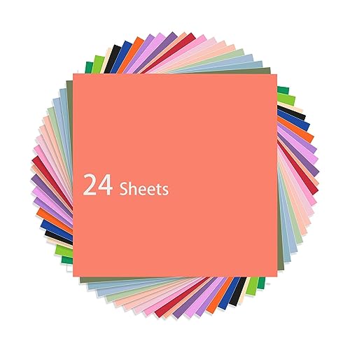 AHIJOY Adhesive Vinyl Sheets Skin Tone Vinyl Bundle 12?x12?Permanent Vinyl  Sheets for Cricut Silhouette Cameo,24 Pack Beige and Brown