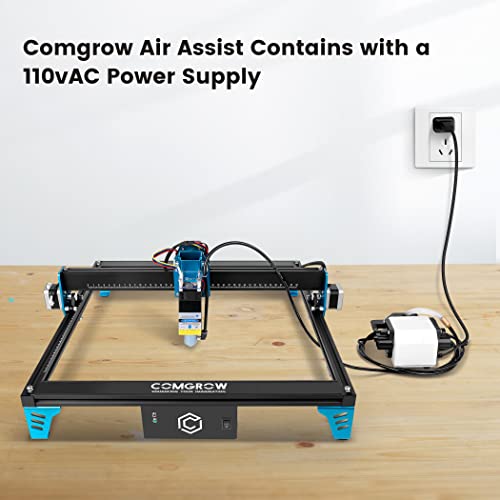 Comgrow Air Assist for Laser Cutter and Engraver,Air Assist Pump Kit with Adjustable 30L/Min,for CNC Cutting and Laser Engraving,Remove Smoke and Comgrow
