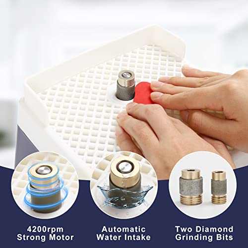 Godora Stained Glass Grinder, Mini Stained Glass Kit with 5/8" & 1" Grinder Bits, Widely Used for Glass Processing Arts and Decoration Godora