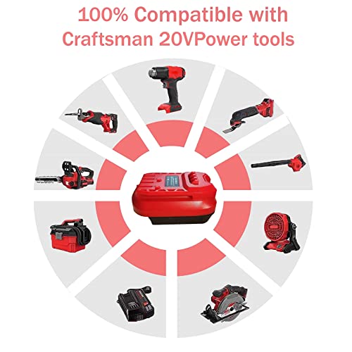 Laimiao Battery Adapter for Craftsman 20V Cordless Tools,DM18MAN Adaptor for DeWalt 20V and for Milwaukee 18V Li-on Battery Convert to for Craftsman Laimiao