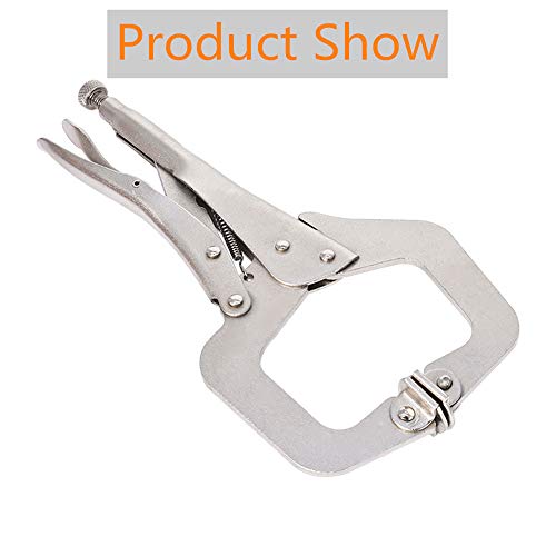 11" Locking C-Clamp 5Pack Locking Pliers Adjustable Welding Clamps w/Regular Tip and Swivel Pad for Shop Home Farm and Automotive findmall