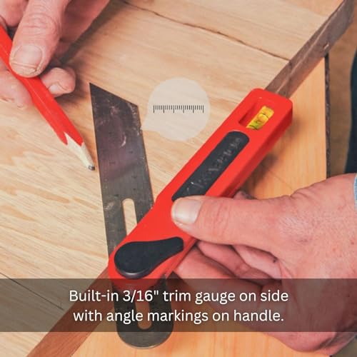 Kapro - 301 T-Bevel - Stainless Steel Blade - Features Vial, Trim Gauge, 15°, 30°, 45°, 60° & 75° Angle Markings, and Dual Directional Printed Scale KAPRO